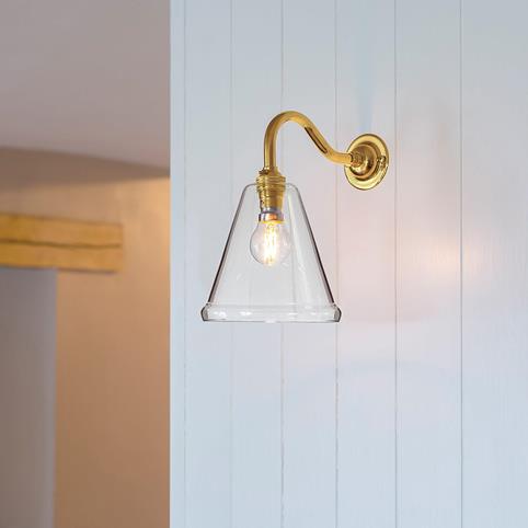 RYE CLEAR Glass Wall Light - Small in Polished Brass