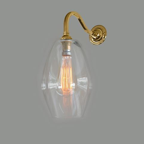 CAMBER CLEAR Glass Wall Light - Medium in Polished Brass