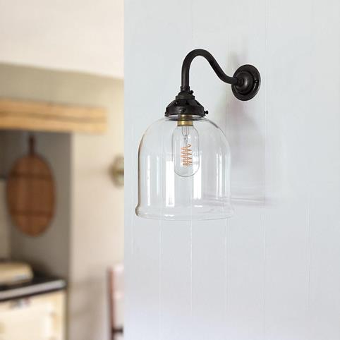 HYTHE CLEAR Glass Wall Light - Small in Bronze