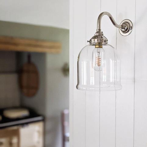 HYTHE CLEAR Glass Wall Light - Small in Nickel