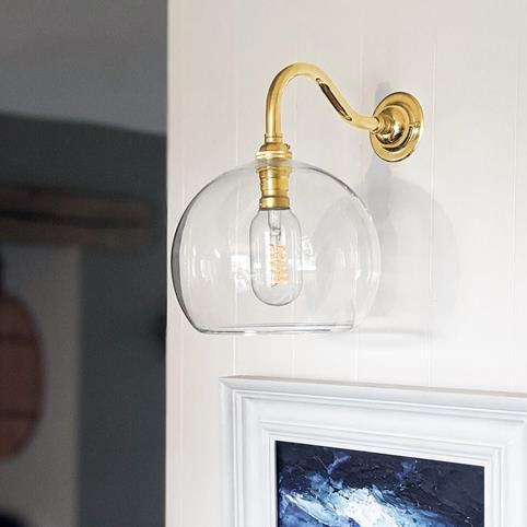 SOHO CLEAR Glass Wall Light - Medium in Polished Brass