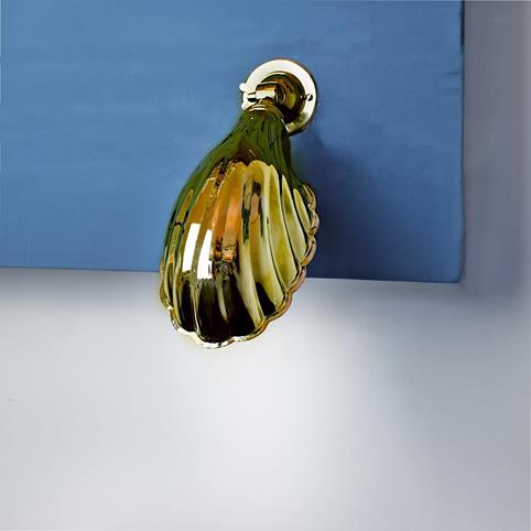 HADLOW Vintage Adjustable Shell Wall Light in Polished Brass