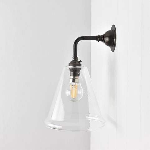 RYE CLEAR Small Elbow Wall Light in Bronze