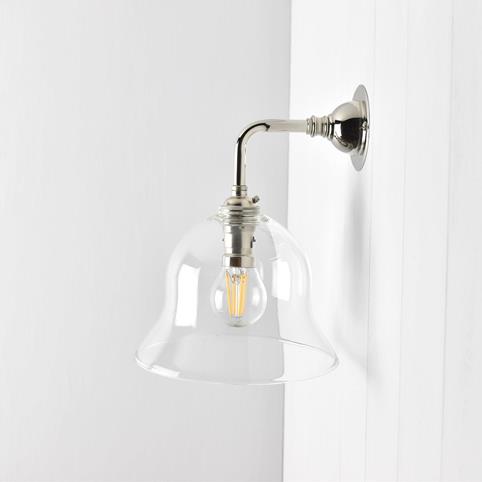 BODIUM CLEAR Small Elbow Wall Light in Nickel