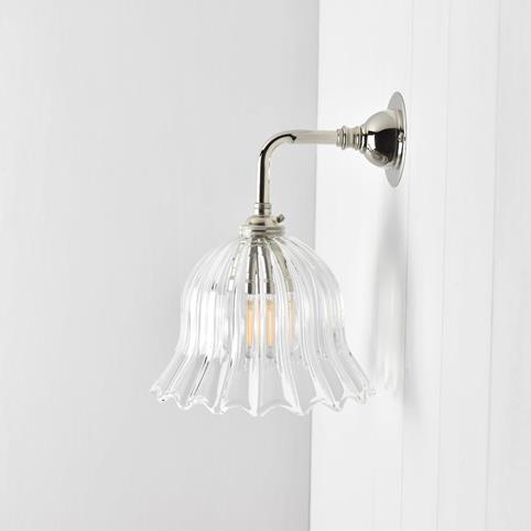 BODIUM RIBBED Small Elbow Wall Light in Nickel