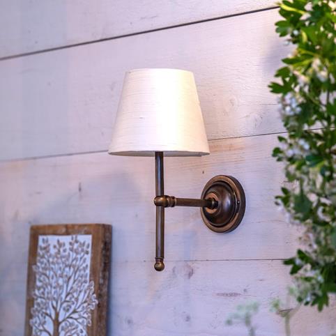 LUPIN WALL LIGHT With Cream Silk Shade