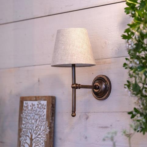 LUPIN WALL LIGHT With Natural Linen Shade