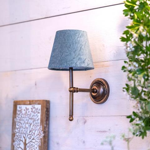 LUPIN WALL LIGHT With Blue Velvet Shade