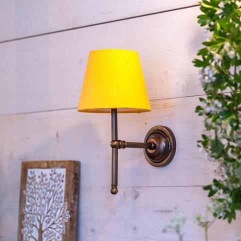 LUPIN WALL LIGHT With Yellow Fabric Shade