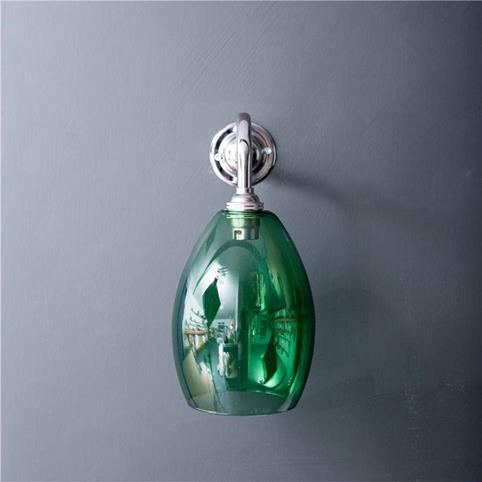 HUTTON Coloured Glass Wall Light in Green