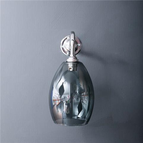 HUTTON Coloured Glass Wall Light in Grey