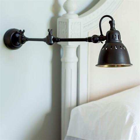 TUBU Brass Extendable Wall Light in Black with Antique Brass Interior